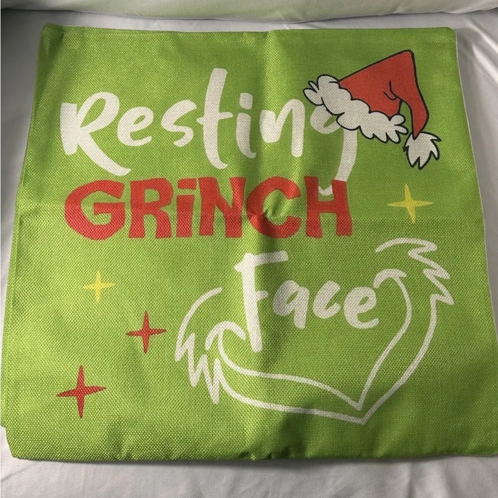 CACOLULU Christmas Pillow Covers 18X18 Set of 4 Decorative Pillow Covers Grinch - Picture 3 of 5